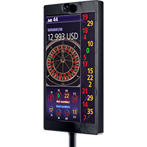 This roulette LCD display has a slim casing and an automatic video reader.